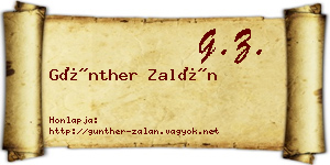 Günther Zalán névjegykártya